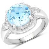 4.13 Carat Genuine Blue Topaz .925 Sterling Silver Ring