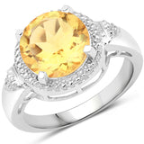 3.12 Carat Genuine Citrine .925 Sterling Silver Ring