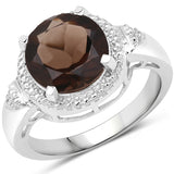 3.36 Carat Genuine Smoky Quartz .925 Sterling Silver Ring
