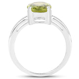 2.33 ct. Genuine Peridot .925 Sterling Silver Ring