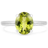 2.33 ct. Genuine Peridot .925 Sterling Silver Ring