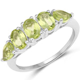2.15 Carat Genuine Peridot .925 Sterling Silver Ring