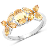 2.40 Carat Genuine Citrine .925 Sterling Silver Ring