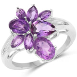 2.80 Carat Genuine Amethyst .925 Sterling Silver Ring