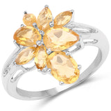 2.80 ct. Genuine Citrine .925 Sterling Silver Ring