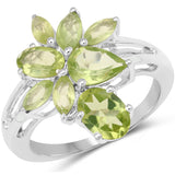 2.80 ct. Genuine Peridot .925 Sterling Silver Ring