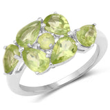 2.50 Carat Genuine Peridot .925 Sterling Silver Ring