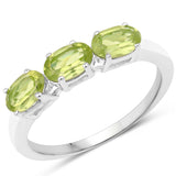 1.05 Carat Genuine Peridot .925 Sterling Silver Ring