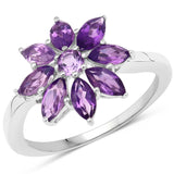 3.27 Carat Genuine Amethyst .925 Sterling Silver Ring