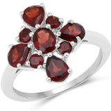 1.13 Carat Genuine Garnet .925 Sterling Silver Ring