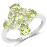 1.00 Carat Genuine Peridot .925 Sterling Silver Ring