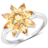 1.45 Carat Genuine Citrine .925 Sterling Silver Ring
