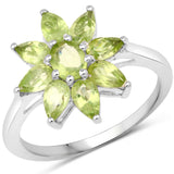 1.45 Carat Genuine Peridot .925 Sterling Silver Ring