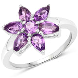 1.57 Carat Genuine Amethyst .925 Sterling Silver Ring