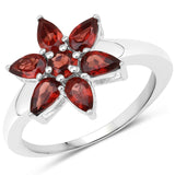 1.85 ct. Genuine Garnet .925 Sterling Silver Ring