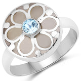 0.35 Carat Genuine Blue Topaz .925 Sterling Silver Ring