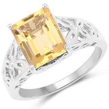 2.75 ct. Genuine Citrine .925 Sterling Silver Ring