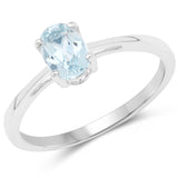 0.75 Carat Genuine Blue Topaz .925 Sterling Silver Ring