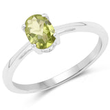 0.81 Carat Genuine Peridot .925 Sterling Silver Ring