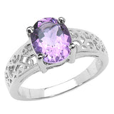 1.80 Carat Genuine Amethyst .925 Sterling Silver Ring
