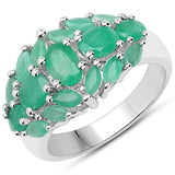 2.12 Carat Genuine Emerald .925 Sterling Silver Ring