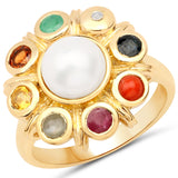 2.82 Carat Genuine Multi Stones .925 Sterling Silver Ring