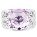 6.28 ct. Genuine Pink Amethyst .925 Sterling Silver Ring