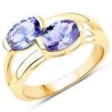 2.30 Carat Genuine Tanzanite .925 Sterling Silver Ring