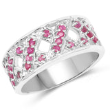 0.90 Carat Genuine Ruby .925 Sterling Silver Ring