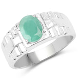 1.65 Carat Genuine Emerald .925 Sterling Silver Ring
