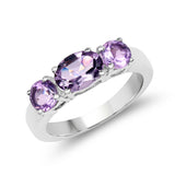 2.05 Carat Genuine Amethyst .925 Sterling Silver Ring