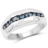 0.84 Carat Genuine Blue Sapphire .925 Sterling Silver Ring