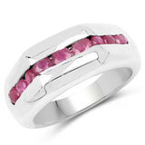 0.87 Carat Genuine Ruby .925 Sterling Silver Ring