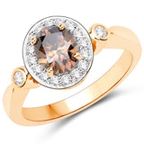 1.27 Carat Genuine Chocolate Brown Diamond and White Diamond 18K Yellow Gold Ring