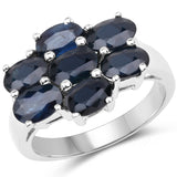 3.36 ct. Genuine Blue Sapphire .925 Sterling Silver Ring