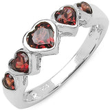 1.56 Carat Genuine Garnet .925 Sterling Silver Ring