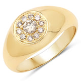 0.30 Carat Genuine TTLB Diamond 14K Yellow Gold Ring