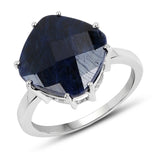 7.90 Carat Dyed Sapphire .925 Sterling Silver Ring