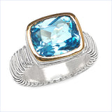 4.70 Carat Genuine Blue Topaz .925 Sterling Silver Ring