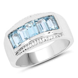 1.75 ct. Genuine Blue Topaz .925 Sterling Silver Ring