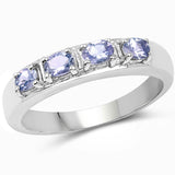 0.68 Carat Genuine Tanzanite .925 Sterling Silver Ring