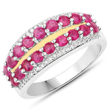 2.72 Carat Genuine Multi Stones .925 Sterling Silver Ring