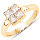 0.50 Carat Genuine TTLB Diamond 14K Yellow Gold Ring