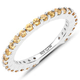 0.84 Carat Genuine Citrine .925 Sterling Silver Ring
