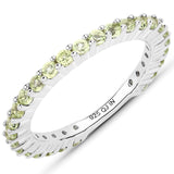 0.95 Carat Genuine Peridot .925 Sterling Silver Ring