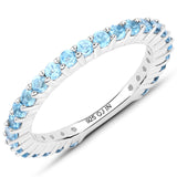 0.97 Carat Genuine Swiss Blue Topaz .925 Sterling Silver Ring