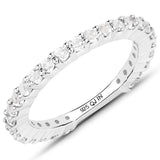 1.08 Carat Genuine White Topaz .925 Sterling Silver Ring