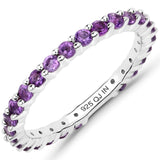 0.78 ct Genuine Amethyst .925 Sterling Silver Ring