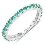 0.78 ct Genuine Emerald .925 Sterling Silver Ring
