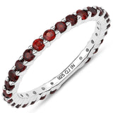 1.04 ct. Genuine Garnet .925 Sterling Silver Ring
